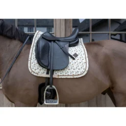 Kentucky Zadeldekje Velvet Horse Printing Dressuur Beige