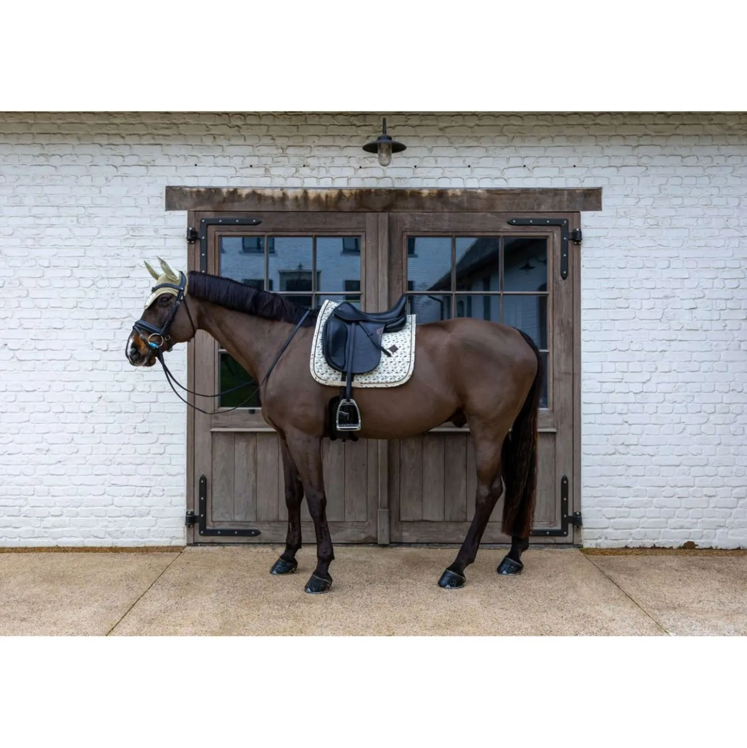 Kentucky Zadeldekje Velvet Horse Printing Dressuur Beige
