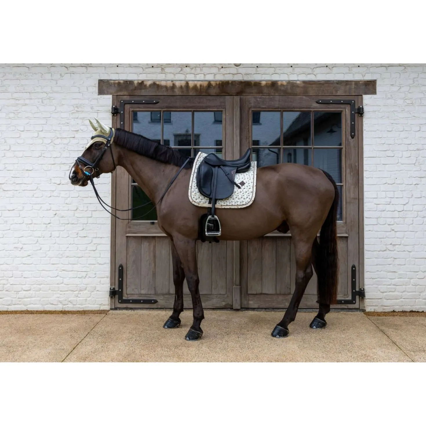 Kentucky Zadeldekje Velvet Horse Printing Dressuur Beige