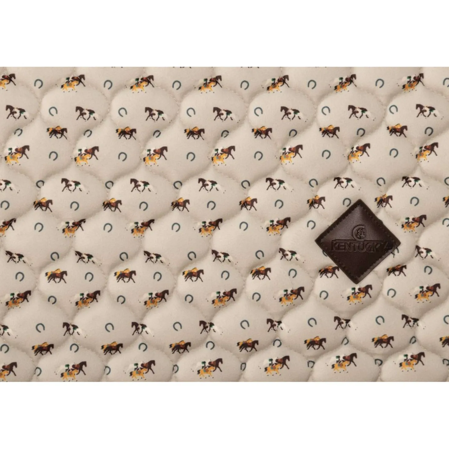 Kentucky Zadeldekje Velvet Horse Printing Springen Beige