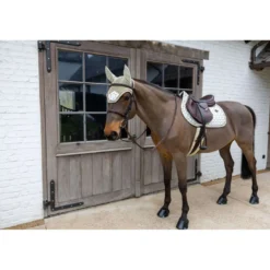 Kentucky Zadeldekje Velvet Horse Printing Beige