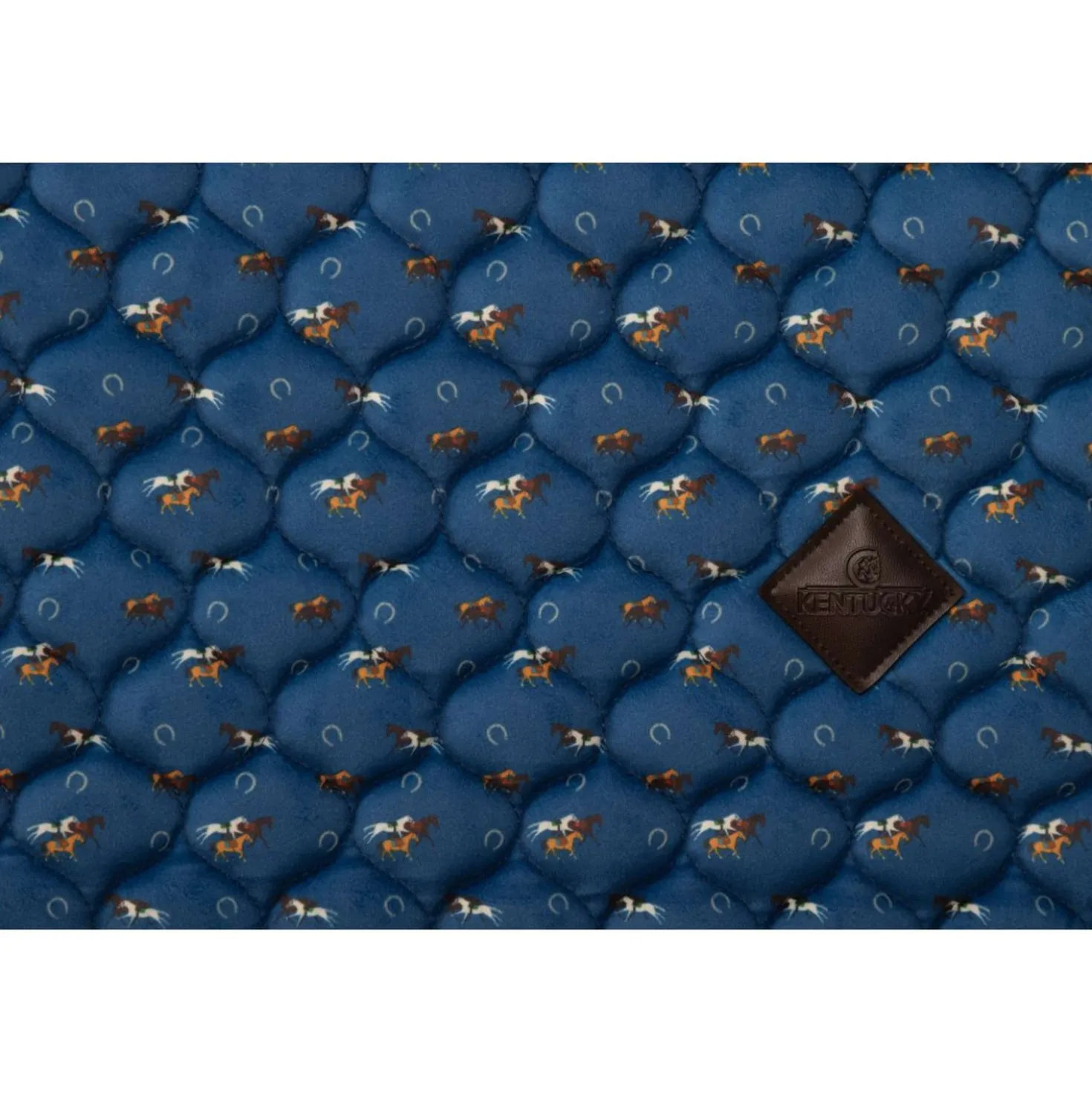 Kentucky Zadeldekje Velvet Horse Printing Navy