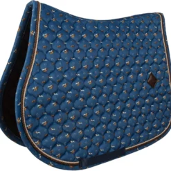 Kentucky Zadeldekje Velvet Horse Printing Navy