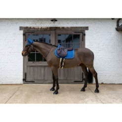 Kentucky Zadeldekje Velvet Horse Printing Springen Navy
