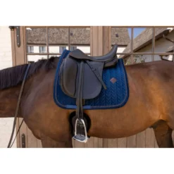 Kentucky Zadeldekje Velvet Mini Pearls Dressuur Navy