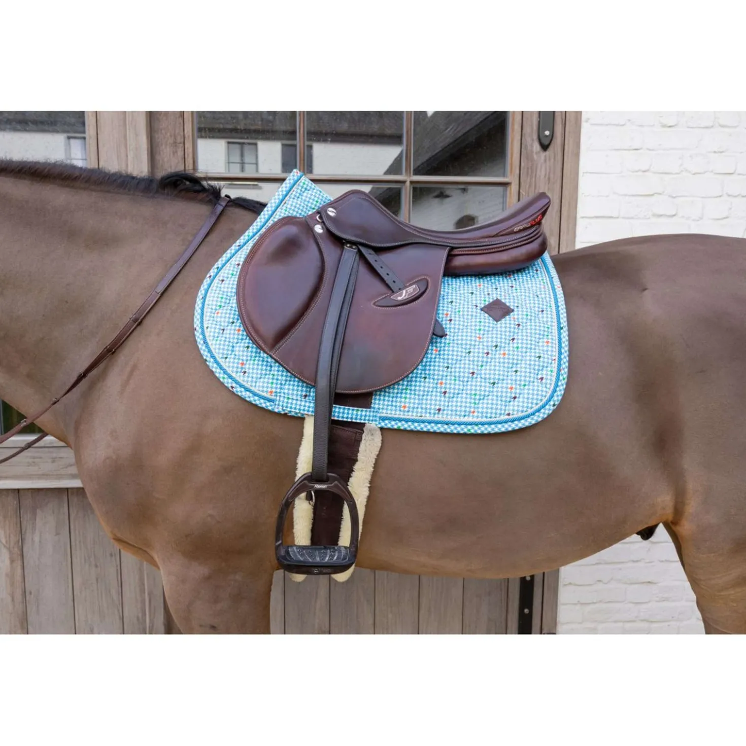 Kentucky Zadeldekje Velvet Pied De Poule Springen Navy