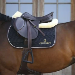 Kentucky Zadelonderlegger Halfpad Anatomic Absorb Sheepskin Black/Natural