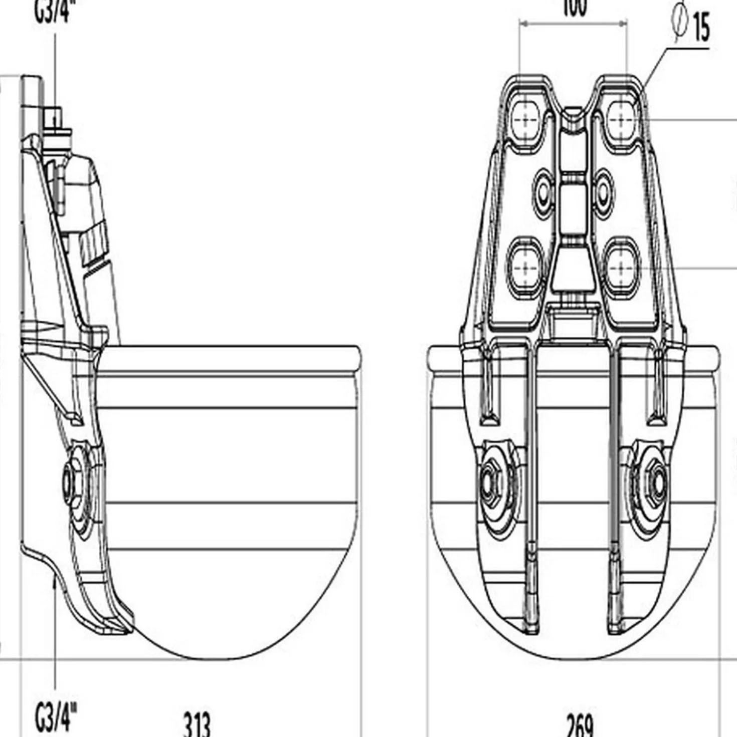 Kerbl Drinkbak RVS met Buisventiel 3/4inch