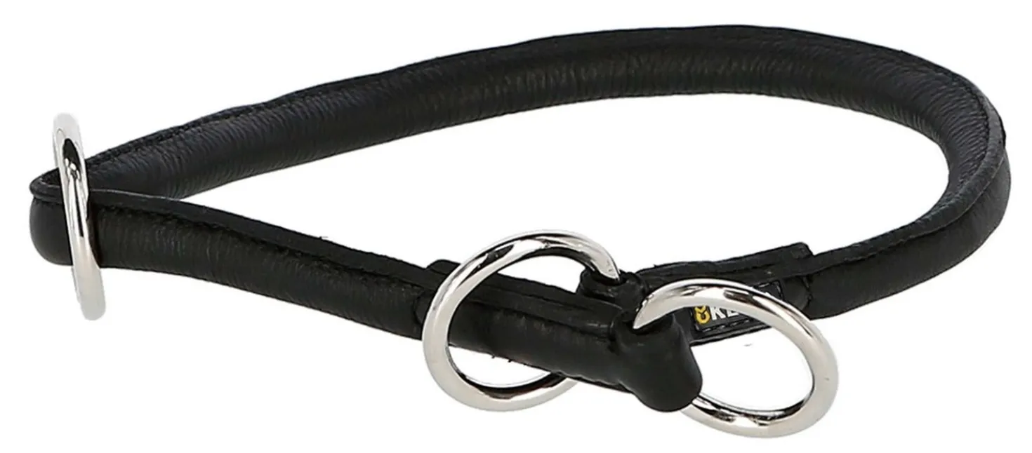 Kerbl Halsband Roma Rundleer met Stopper Zwart