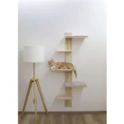 Kerbl Krabpaal Timber Wand Hout/Taupe