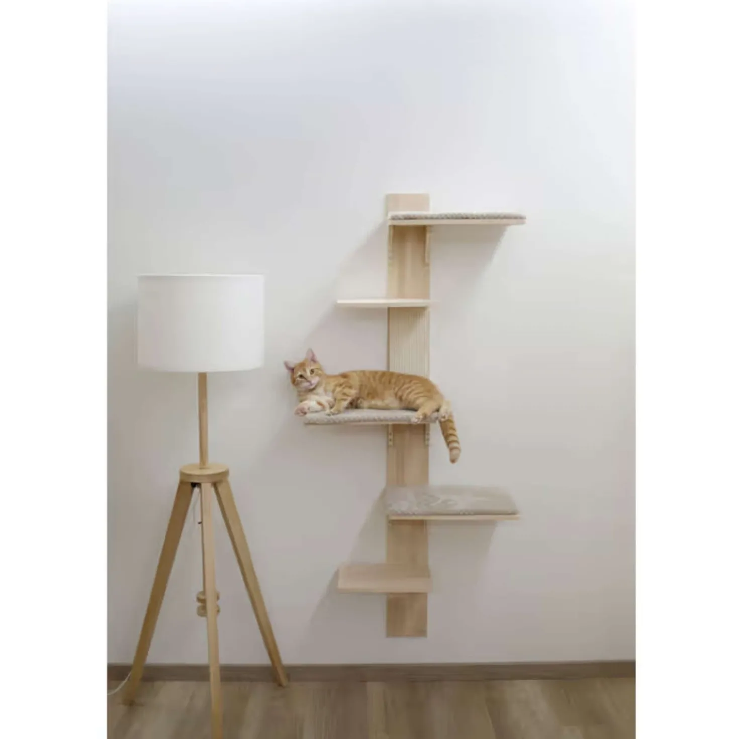 Kerbl Krabpaal Timber Wand Hout/Taupe