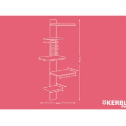 Kerbl Krabpaal Timber Wand Hout/Taupe
