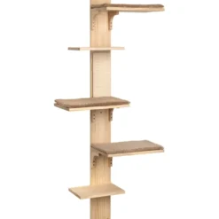 Kerbl Krabpaal Timber Wand Hout/Taupe