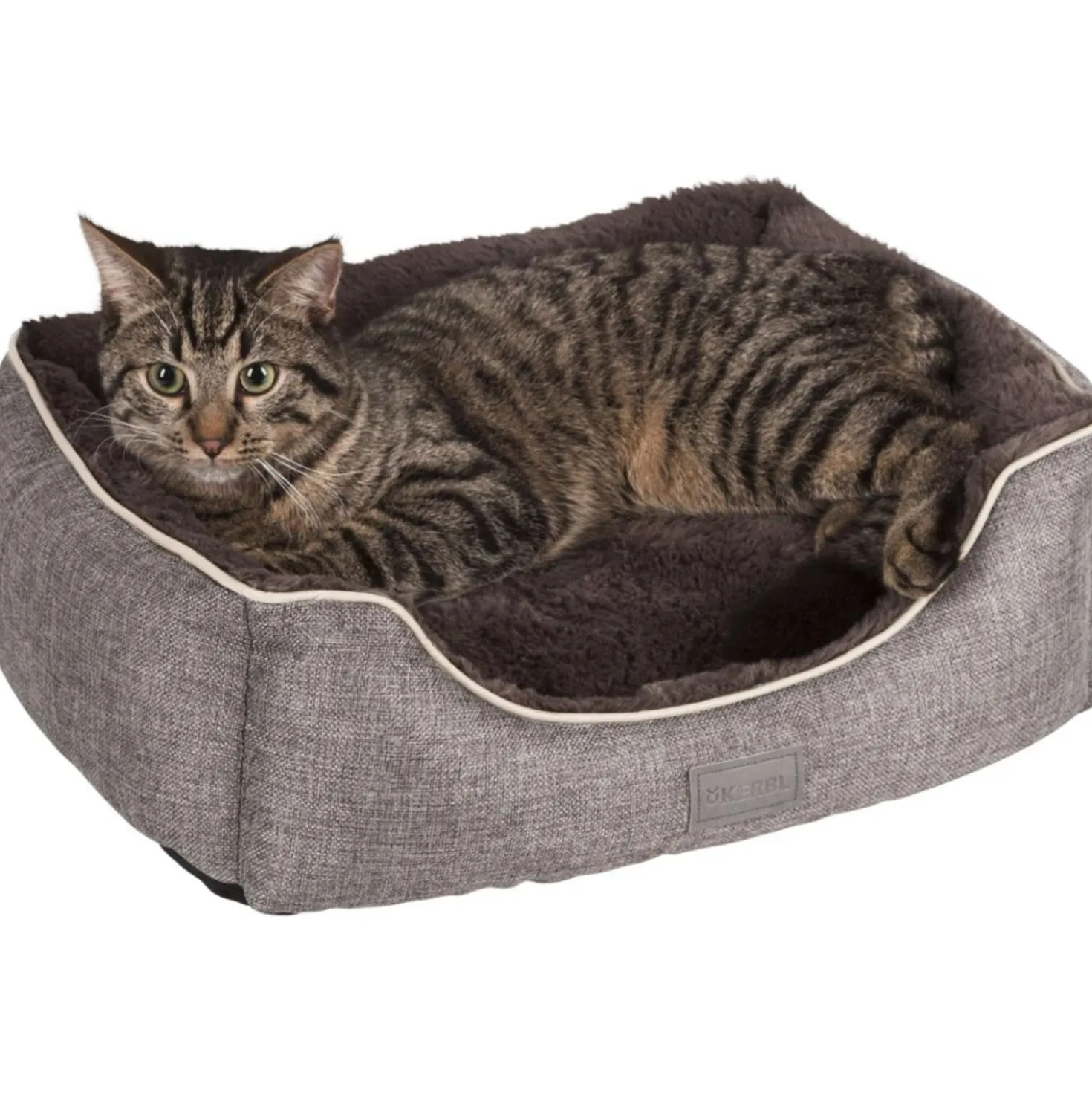 Kerbl Pluche Bed Samuel Zilver/Donkergrijs