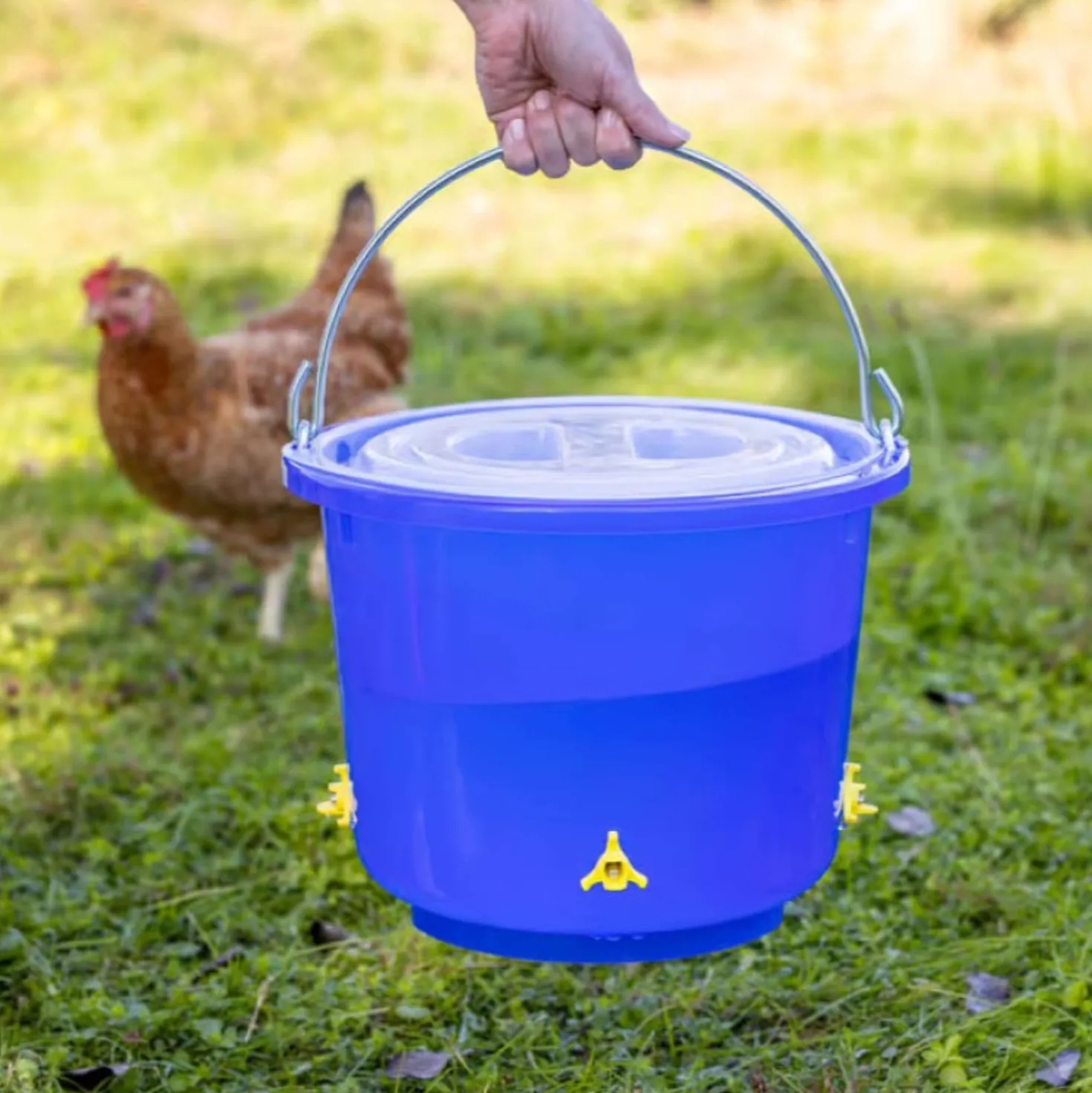 Kerbl Pluimvee Drinkemmer met 4 Drinknippels Blauw
