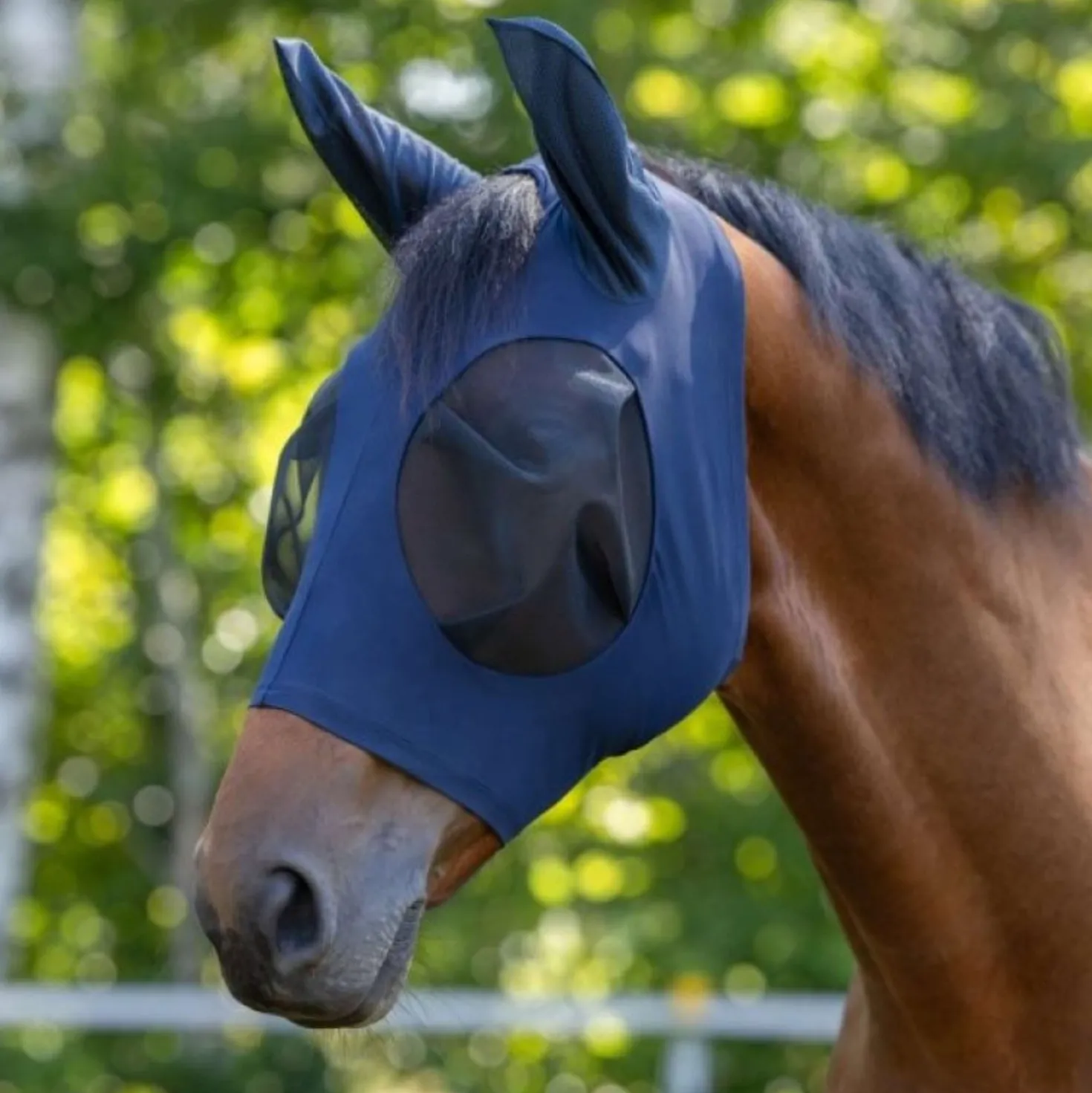 Kerbl Vliegenmasker Fino Stretch Blauw