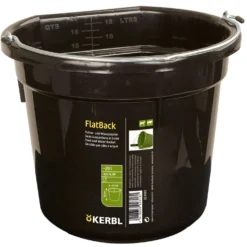 Kerbl Voeder- en Wateremmer Flat Back Zwart