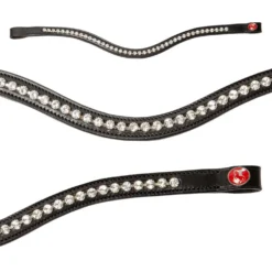 Kieffer Hoofdstel Ultrasoft Haflinger Zwart/Witte steentjes