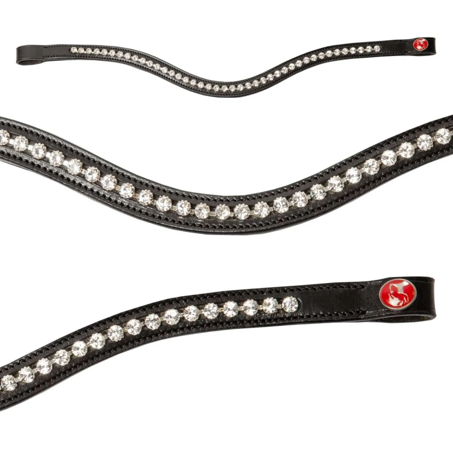 Kieffer Hoofdstel Ultrasoft Haflinger Zwart/Witte steentjes