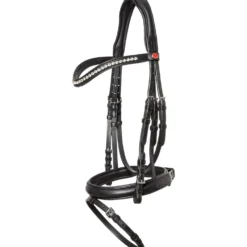 Kieffer Hoofdstel Ultrasoft Haflinger Zwart/Witte steentjes