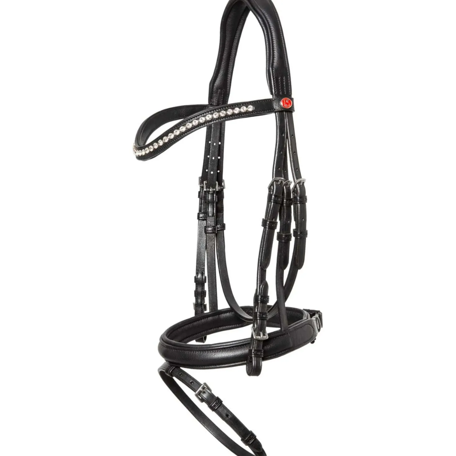 Kieffer Hoofdstel Ultrasoft Haflinger Zwart/Witte steentjes