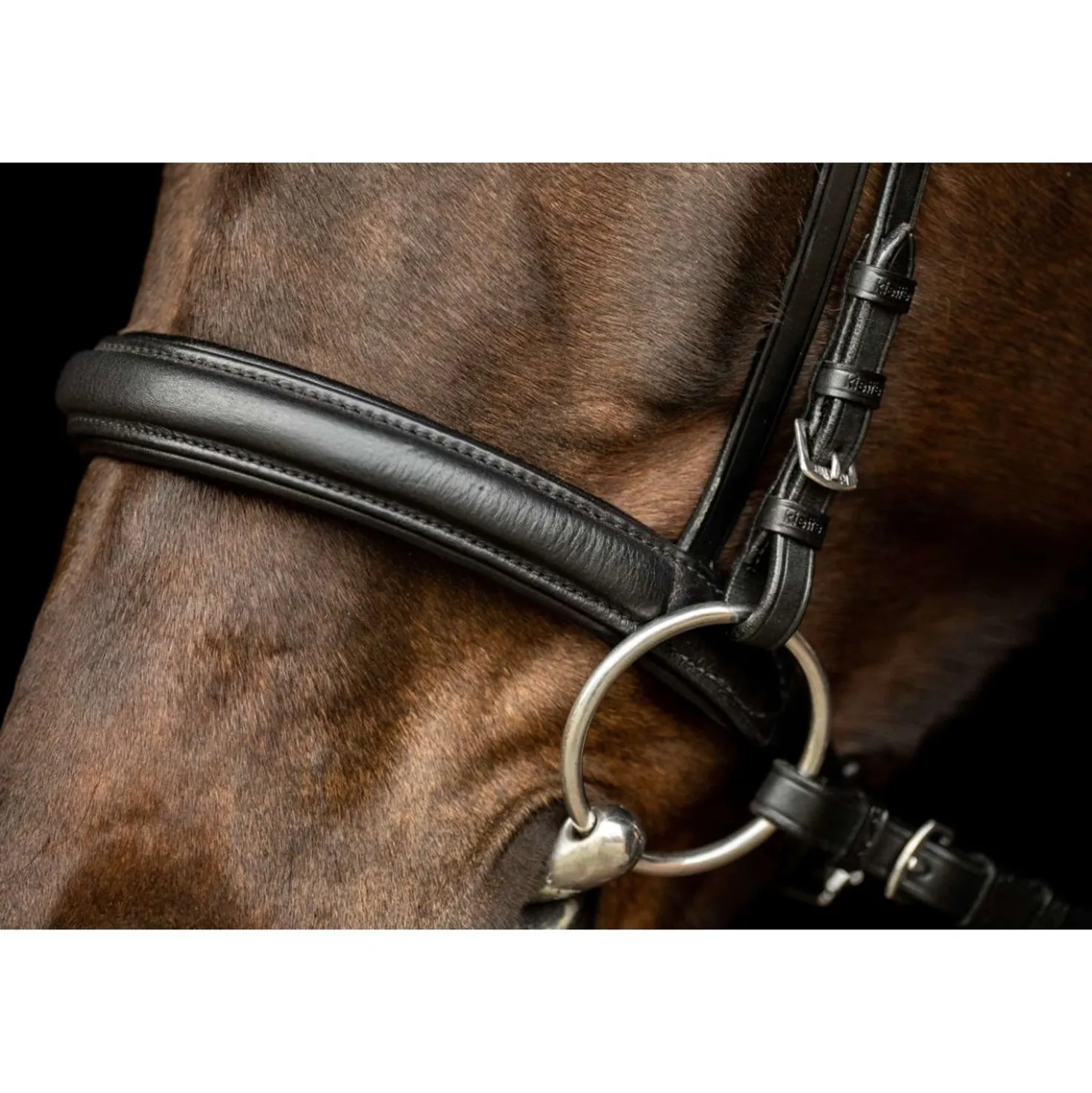 Kieffer hoofdstel Ultrasoft Sue Met Kristallen Zwart/Wit