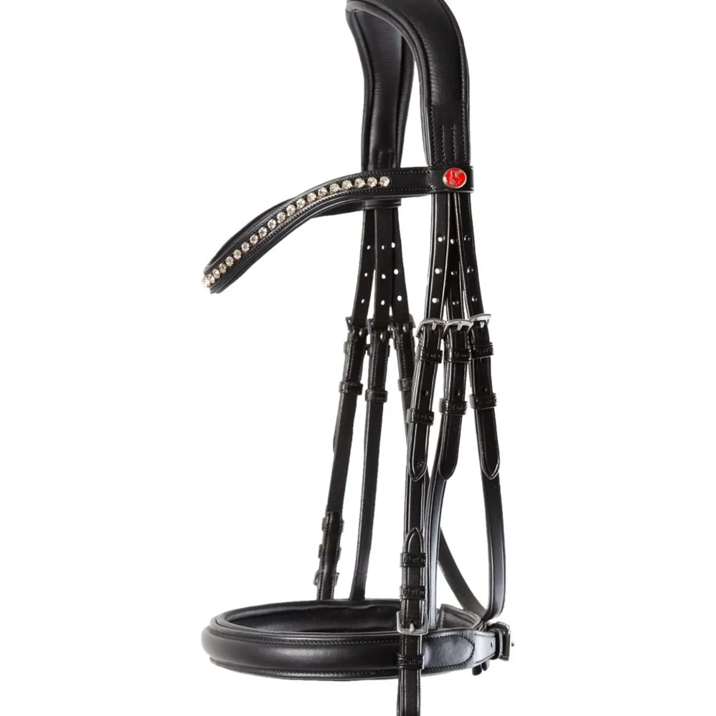Kieffer hoofdstel Ultrasoft Sue Met Kristallen Zwart/Wit