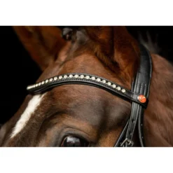 Kieffer hoofdstel Ultrasoft Sue Met Kristallen Zwart/Wit
