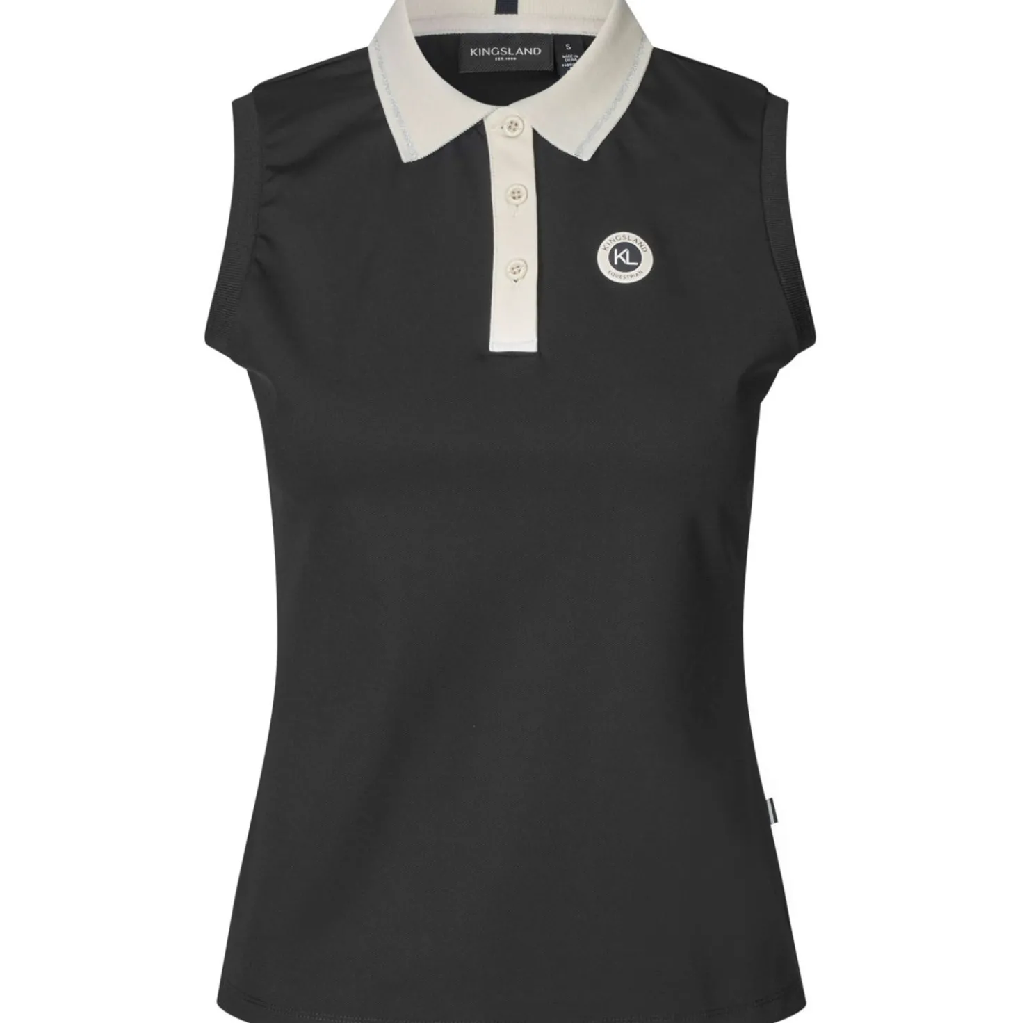Kingsland Poloshirt KLLaura Mouwloos Zwart