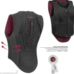 Komperdell Rugprotector Flexfit Slim Zwart/Bordeaux