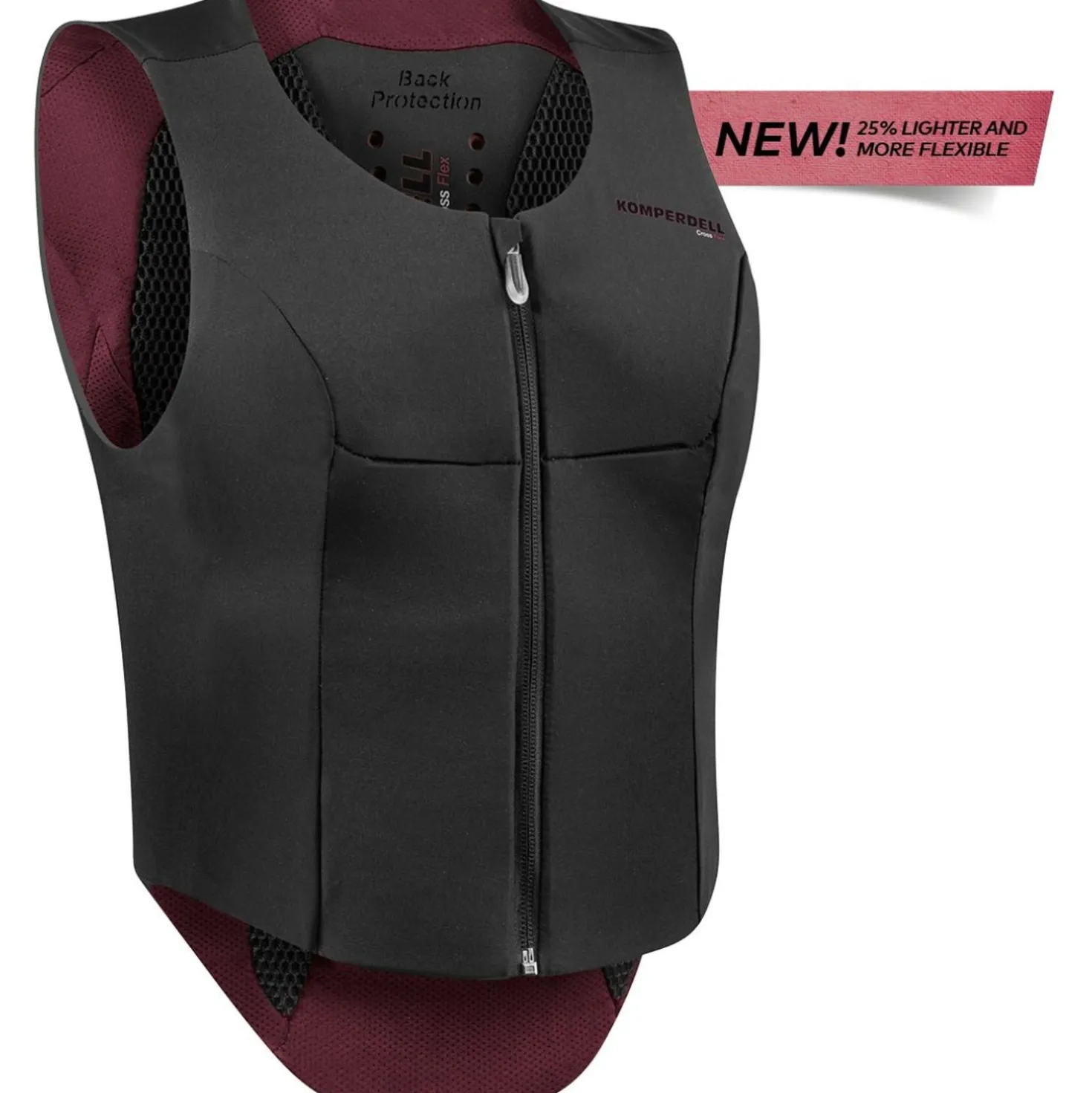 Komperdell Rugprotector Flexfit Slim Zwart/Bordeaux