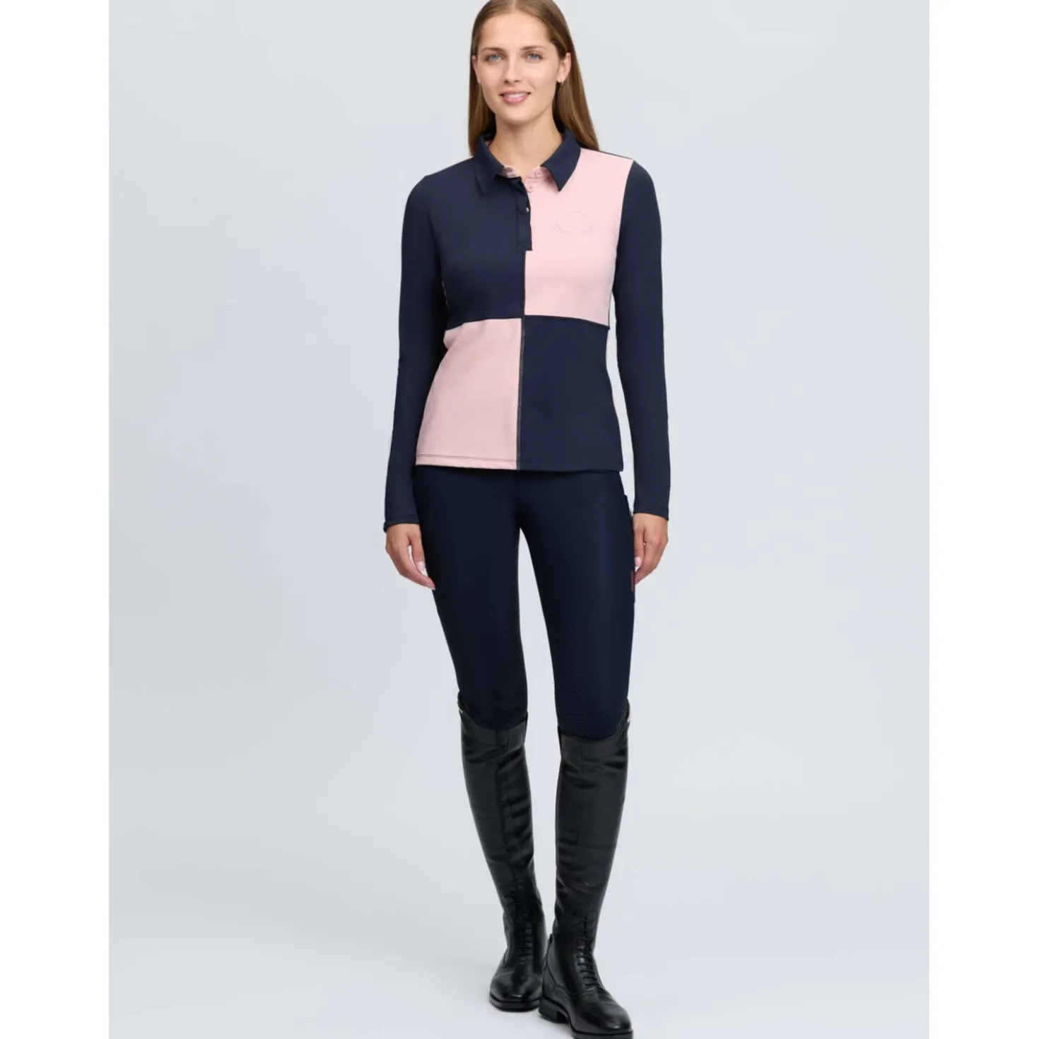 LeMieux Baselayer Harlequin Rugby Petal/Navy
