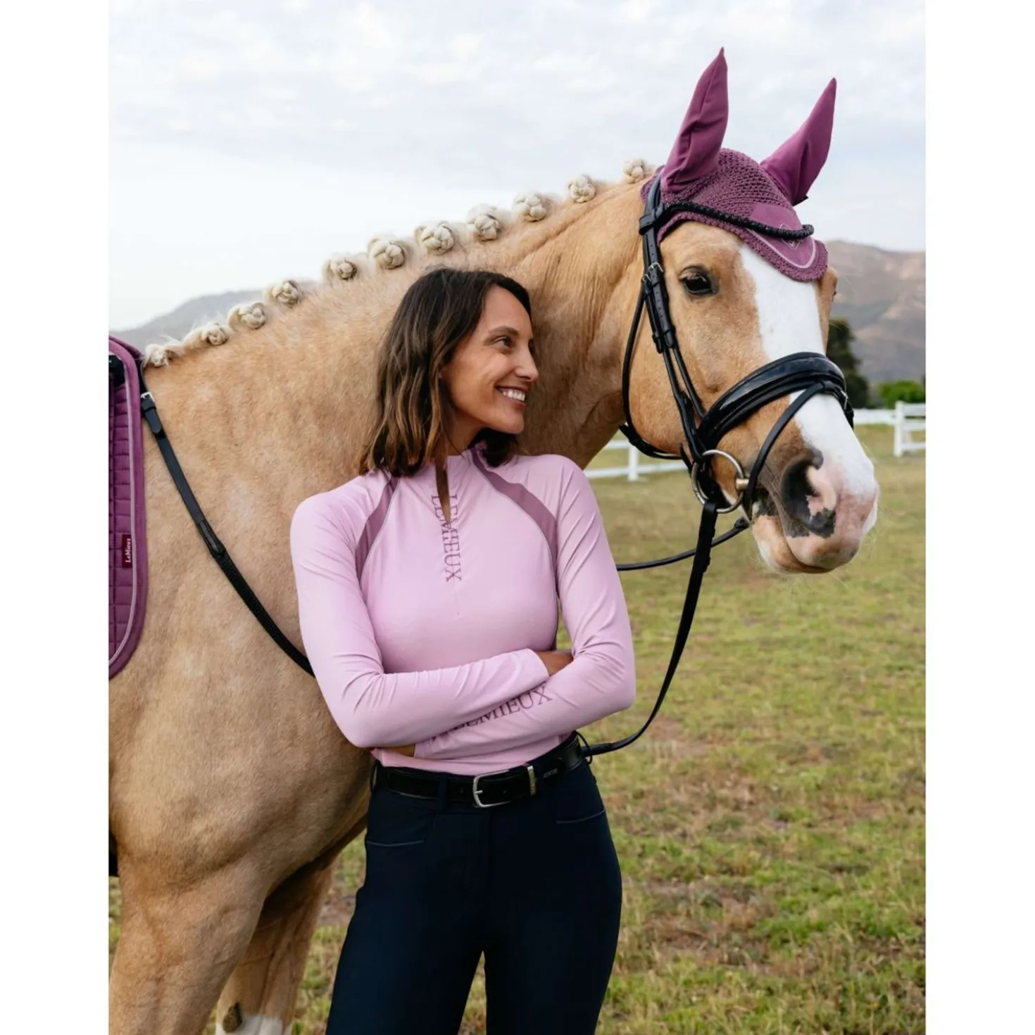 LeMieux Base Layer Philippa Mesh Lange Mouwen Fondant