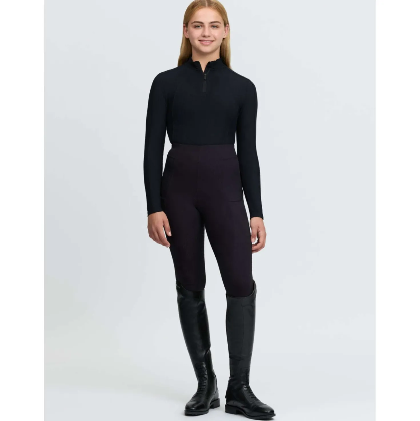 LeMieux Baselayer Raye Ribbed Kids Black