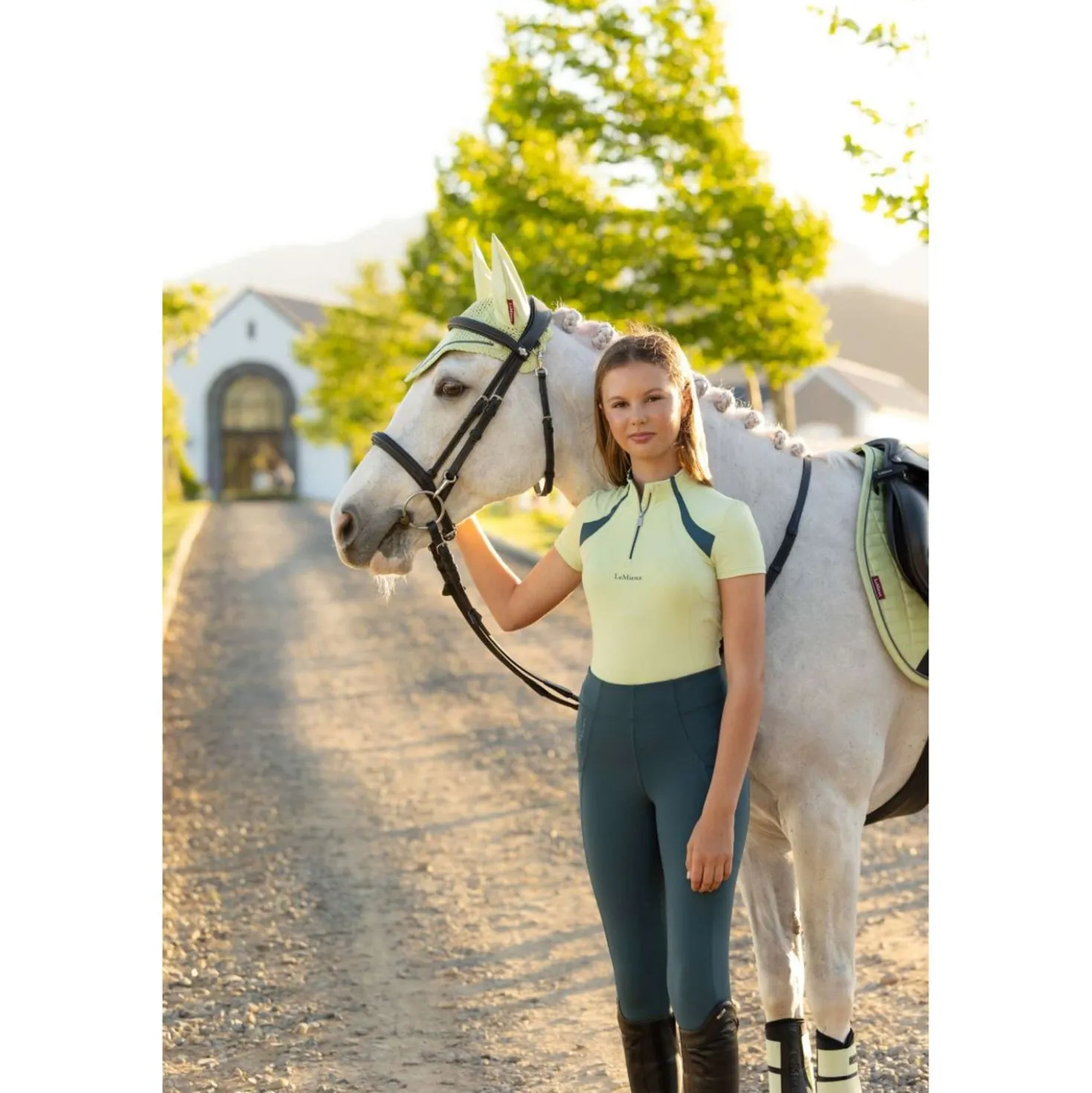 LeMieux Base Layer Young Rider Mia Mesh Macaron