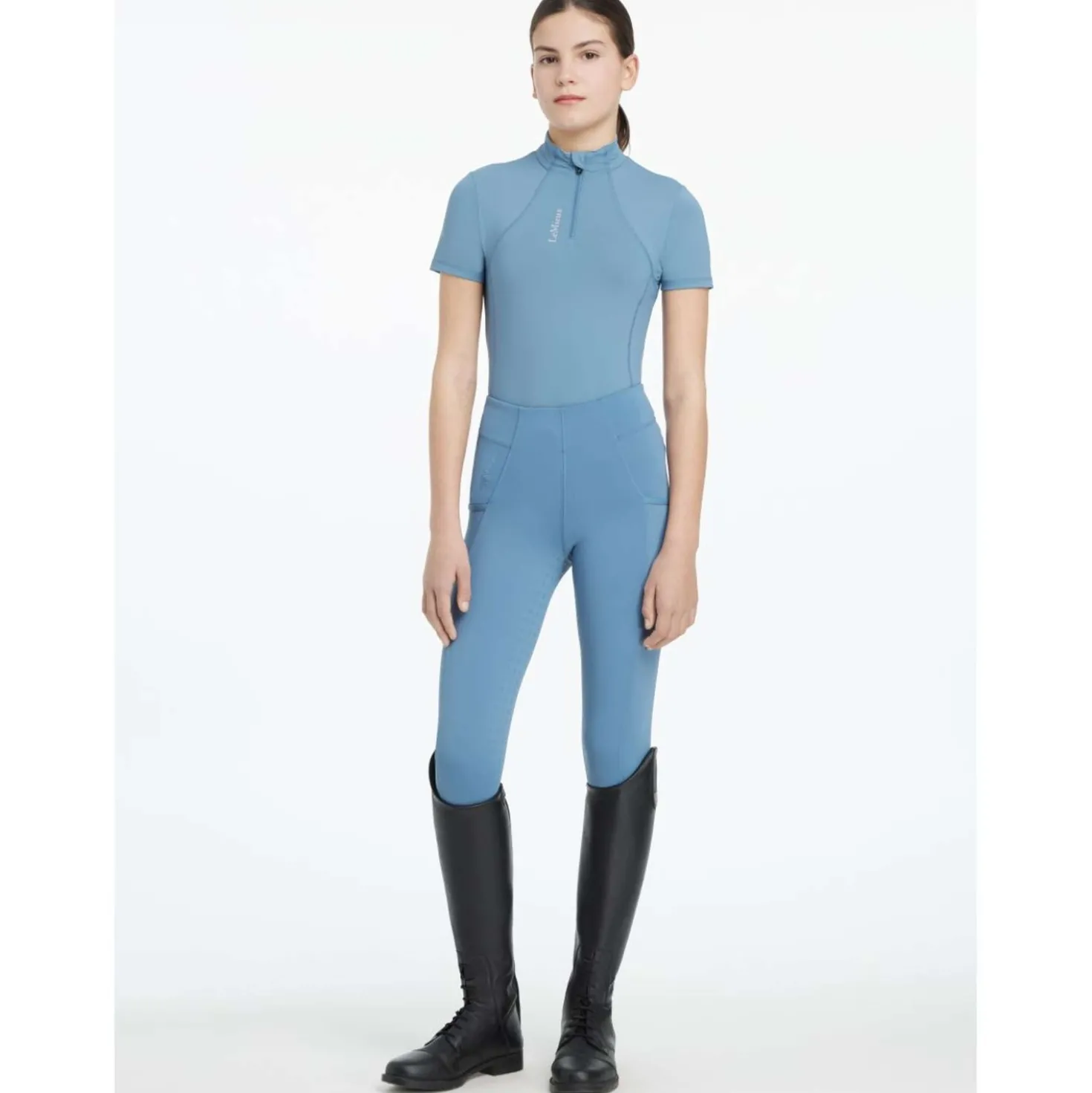LeMieux Baselayer Young Rider Classique Korte Mouwen Ice Blue