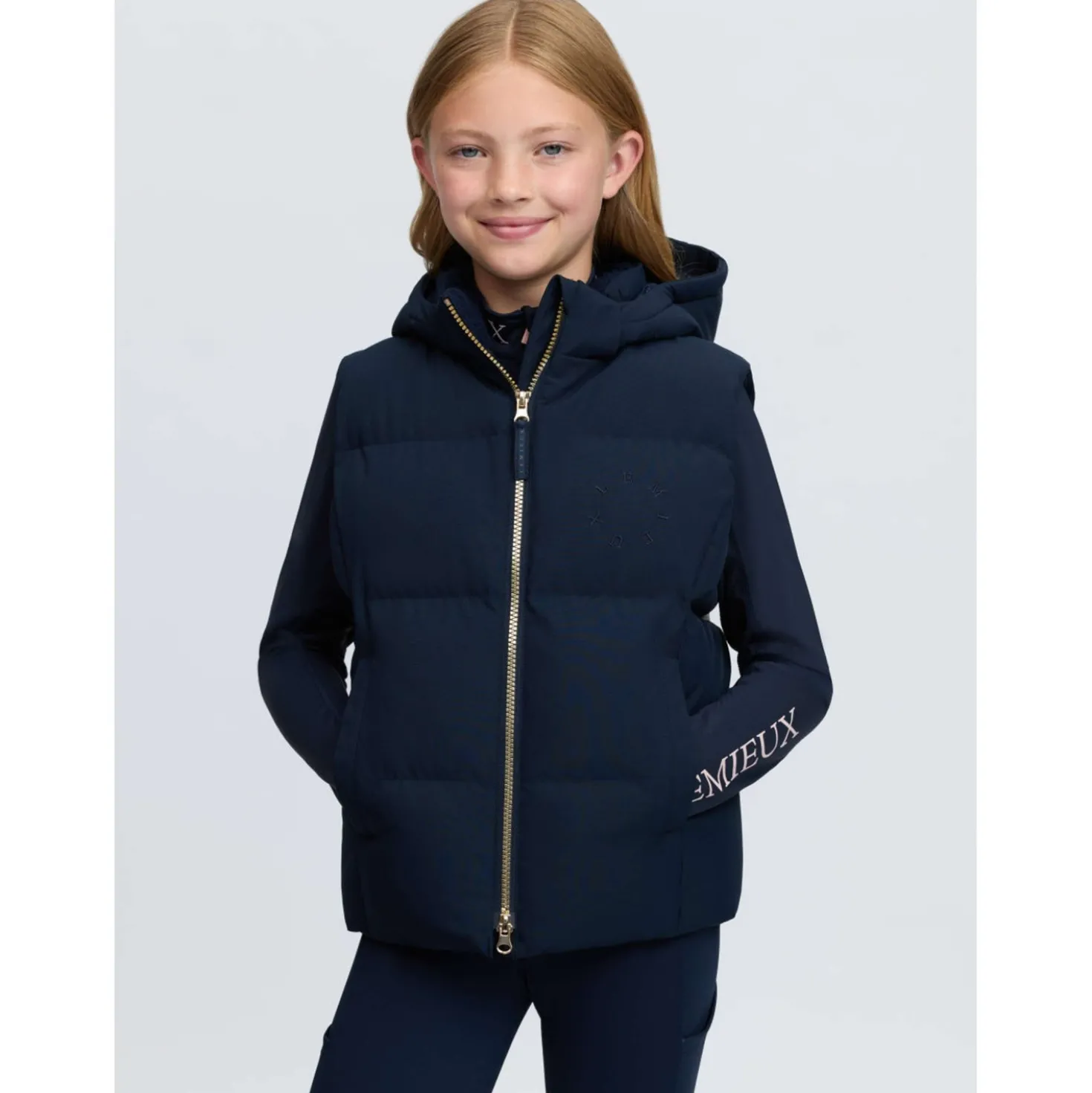 LeMieux Bodywarmer Joey Hooded Kids Navy
