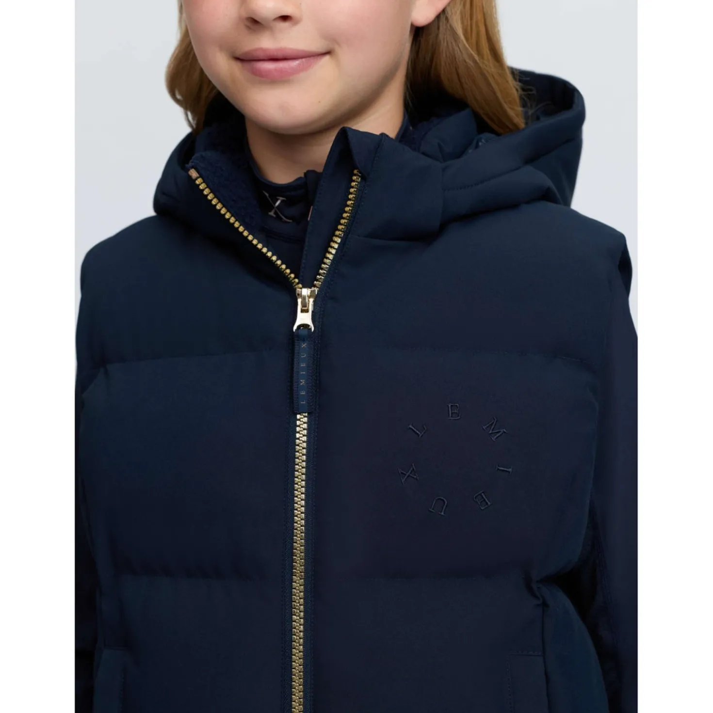 LeMieux Bodywarmer Joey Hooded Kids Navy