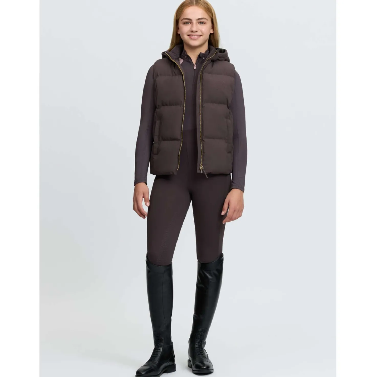 LeMieux Bodywarmer Joey Hooded Kids Cocoa