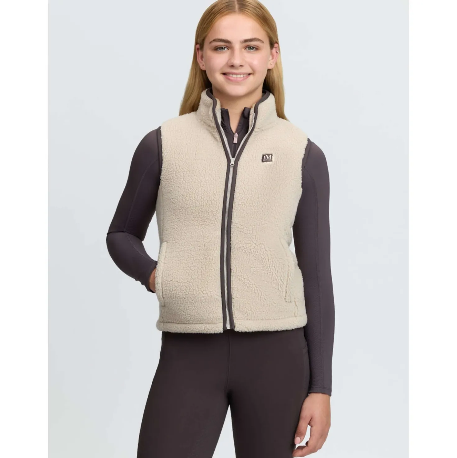 LeMieux Bodywarmer Trinity Teddy Kids Stone