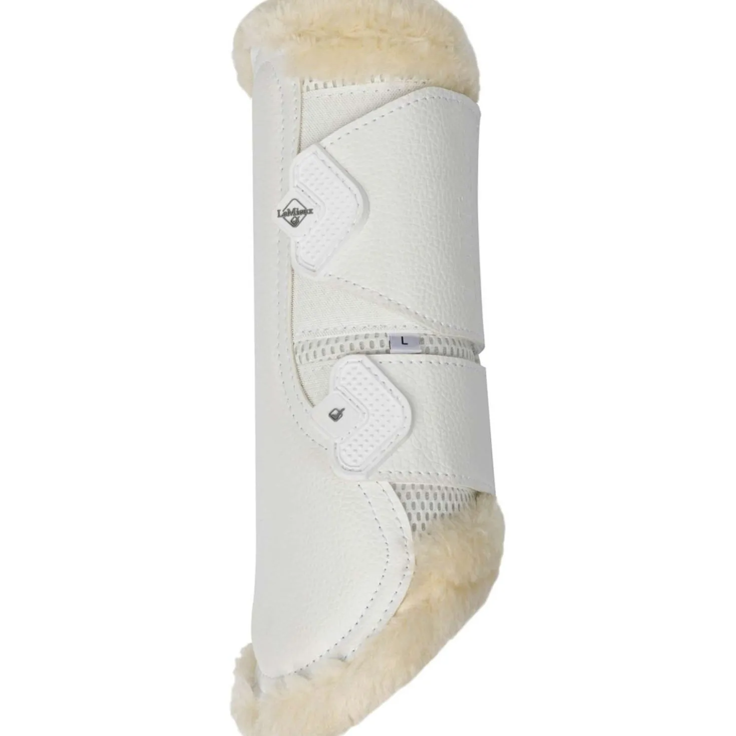 LeMieux Brushing Boots Fleece Edge Mesh Wit/Naturel