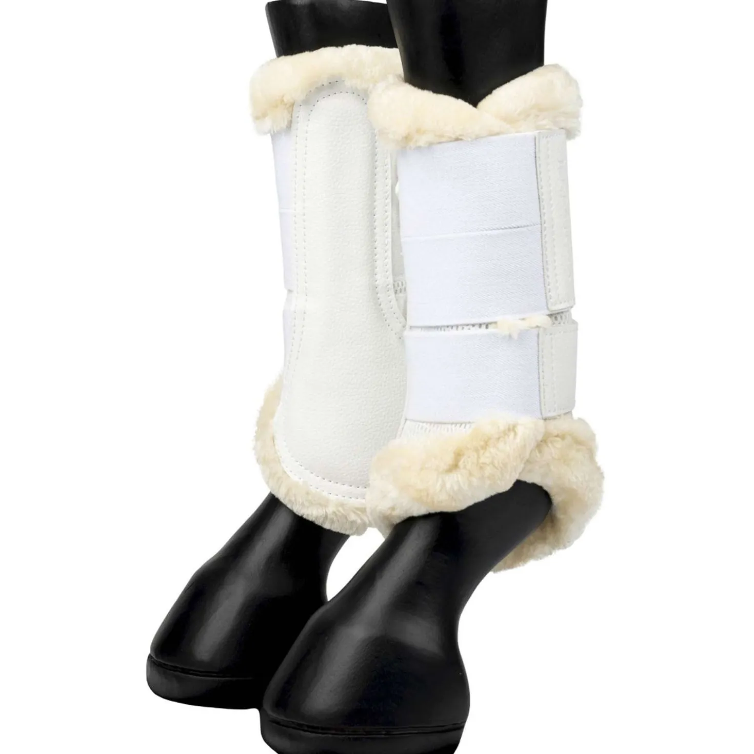 LeMieux Brushing Boots Fleece Edge Mesh Wit/Naturel