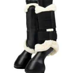 LeMieux Brushing Boots Fleece Edge Mesh Zwart/Naturel
