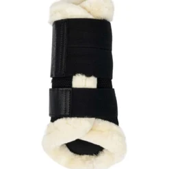 LeMieux Brushing Boots Fleece Edge Mesh Zwart/Naturel