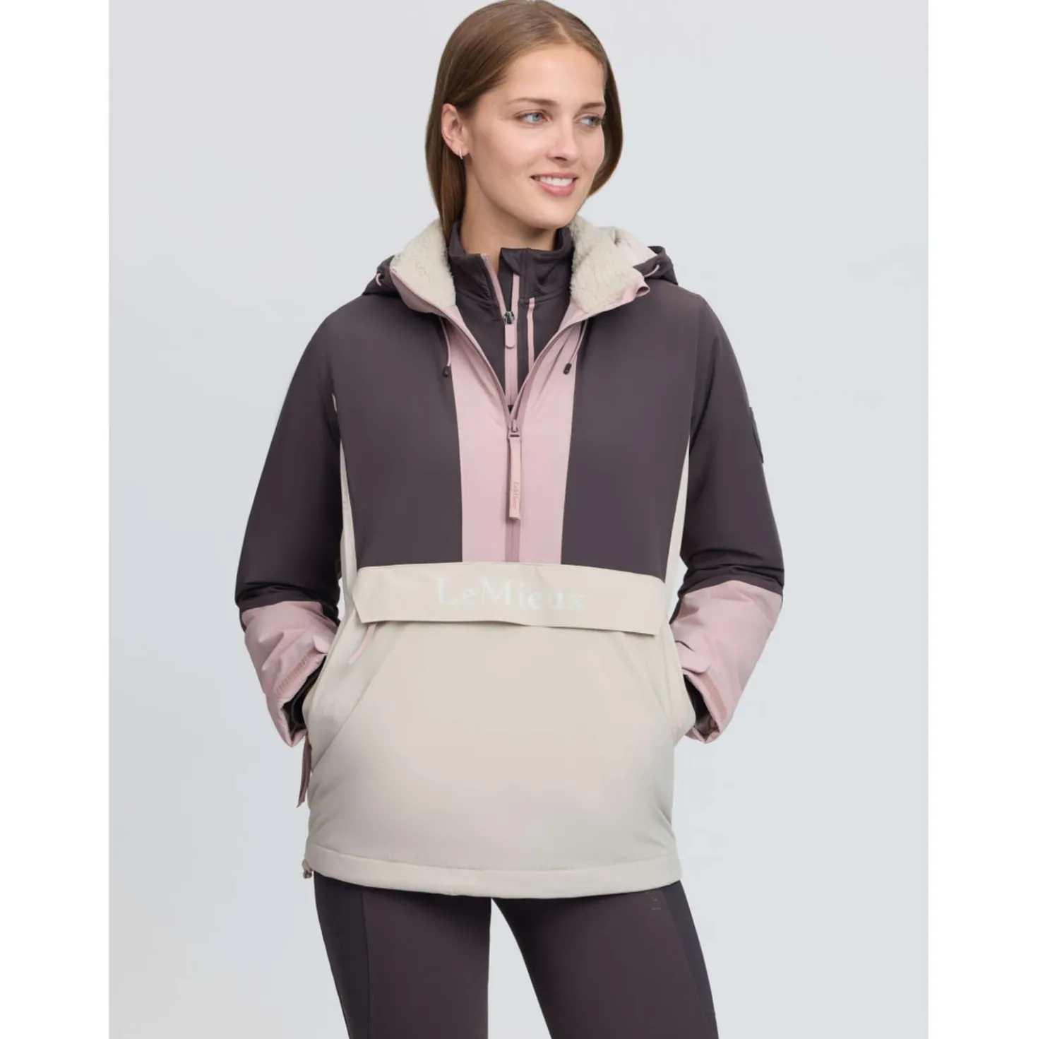 LeMieux Jas Phoebe Half Zip Waterproof Anorak Wild Rose