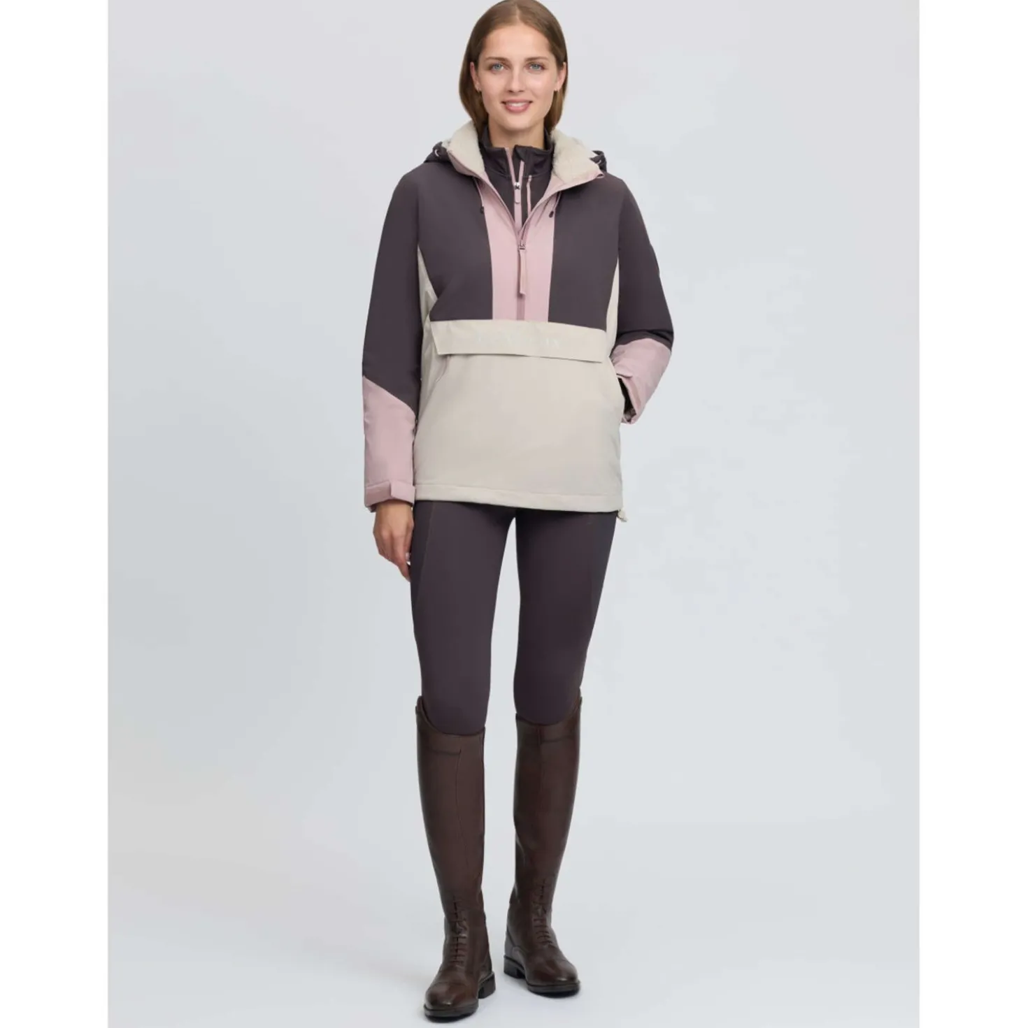 LeMieux Jas Phoebe Half Zip Waterproof Anorak Wild Rose