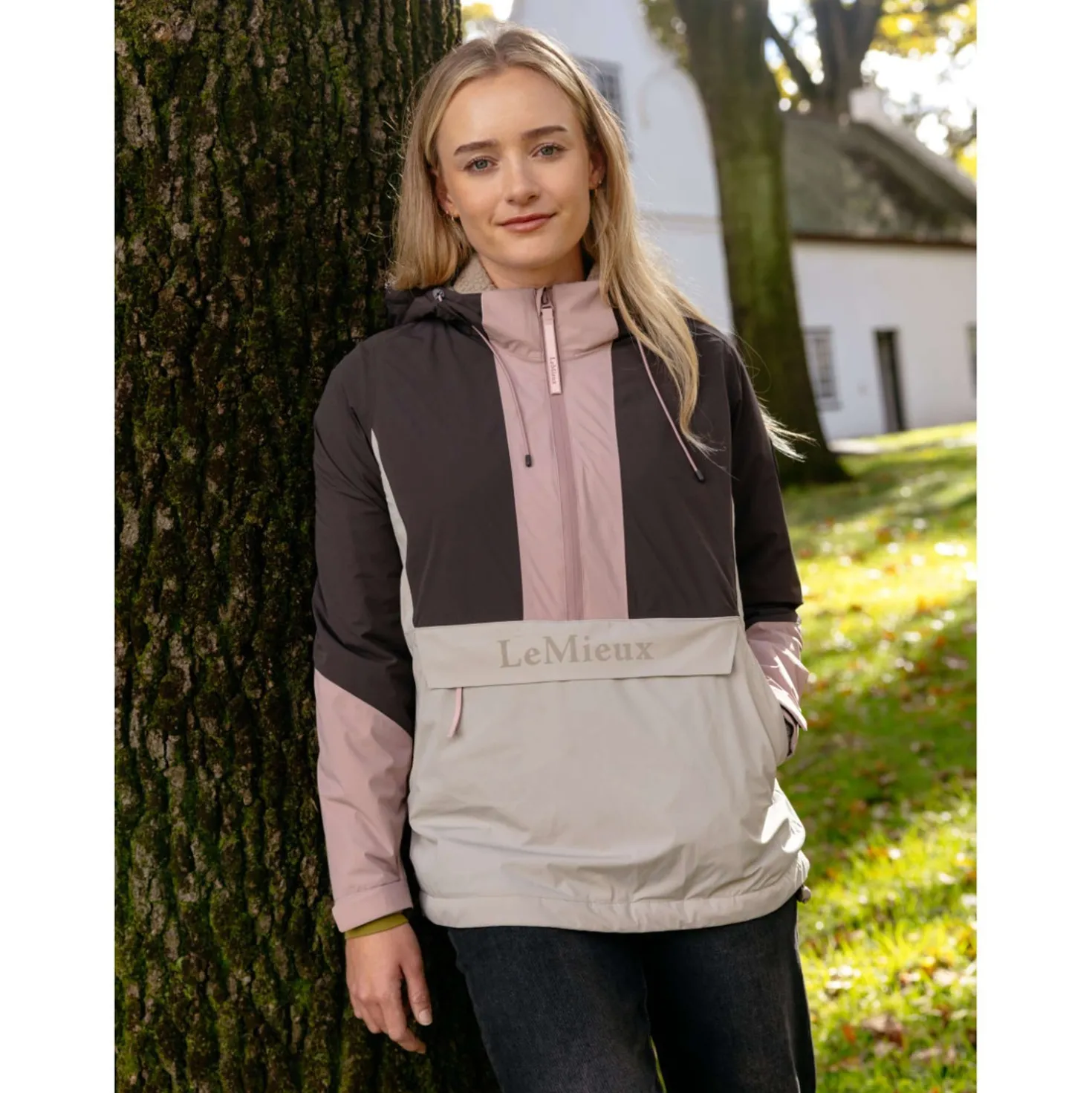 LeMieux Jas Phoebe Half Zip Waterproof Anorak Wild Rose