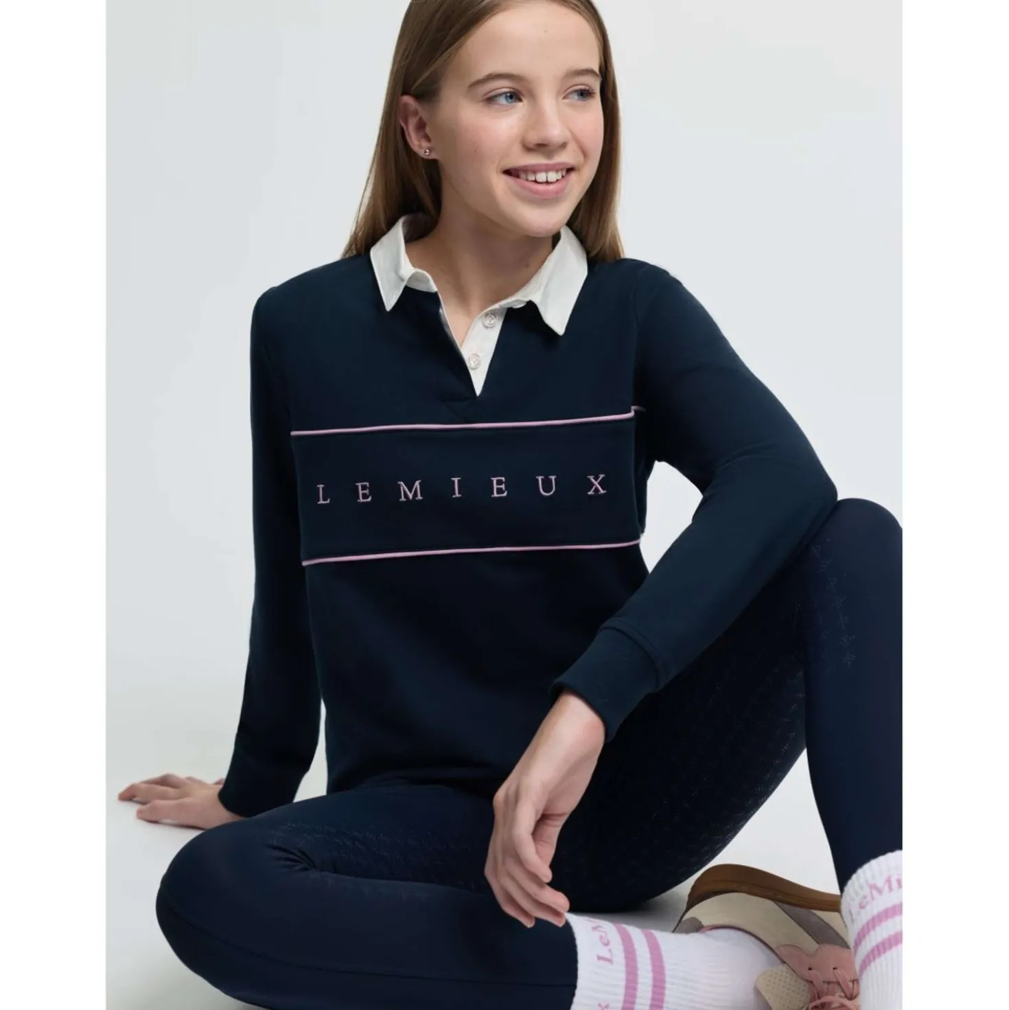 LeMieux Rugbyshirt Young Rider Riley Navy
