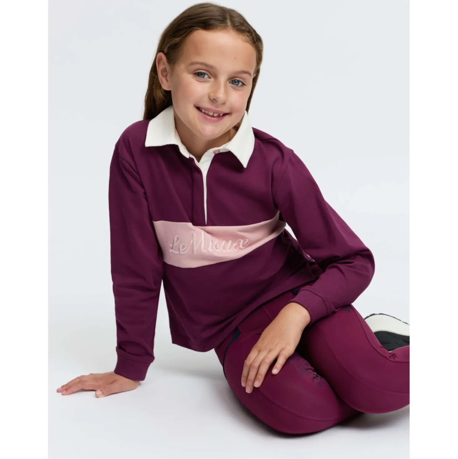 LeMieux Shirt Roman Rugby Kids Blackberry