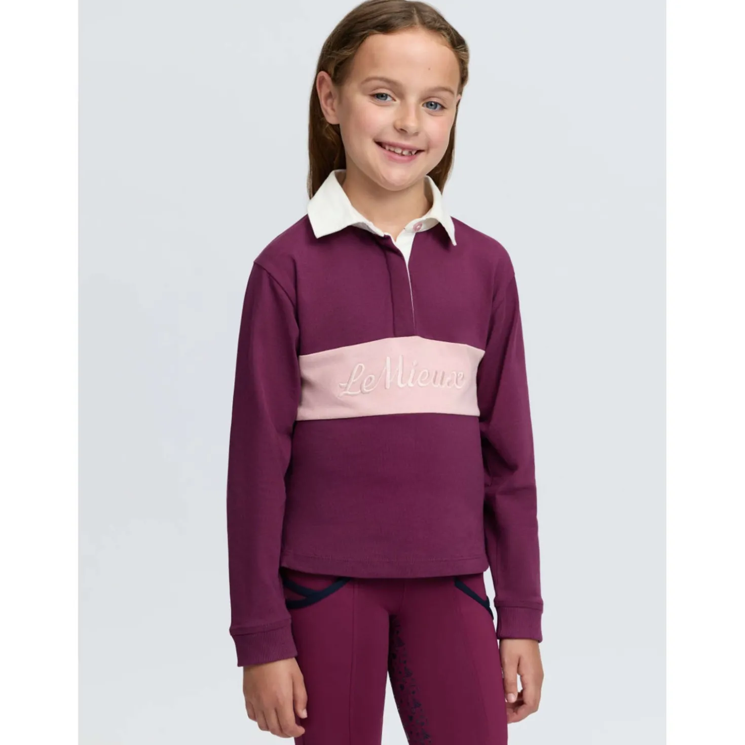 LeMieux Shirt Roman Rugby Kids Blackberry